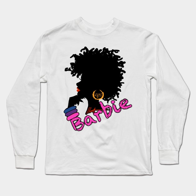 Black Barbie Long Sleeve T-Shirt by Timzartwork